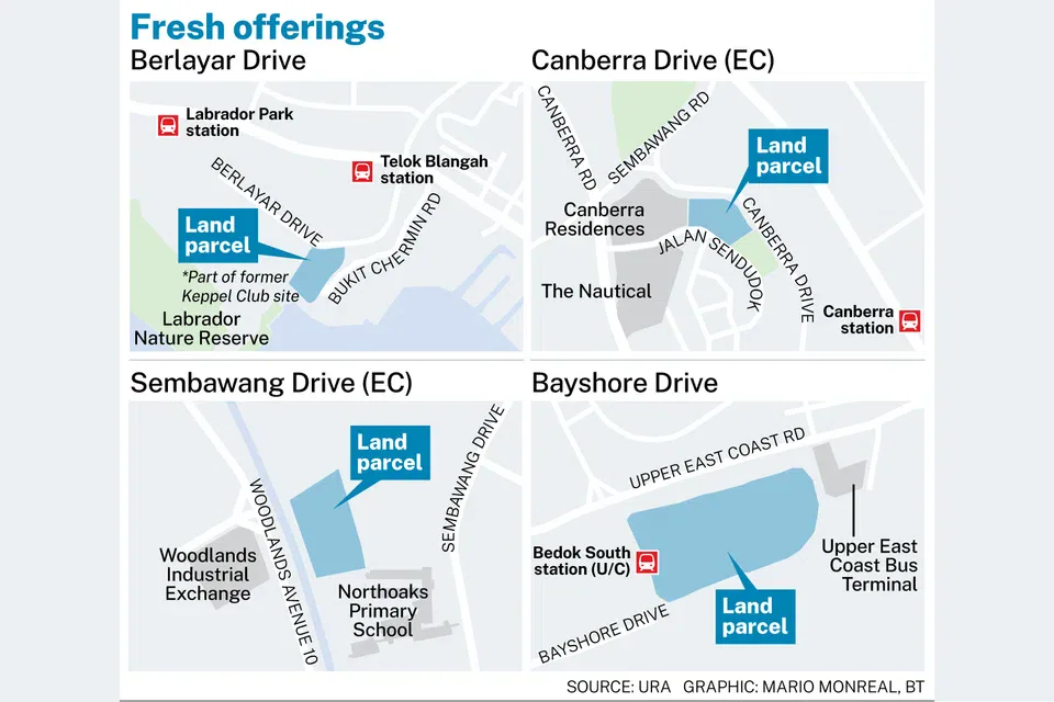 Bayshore Berlayar and Newton plots among 10 new housing sites up for sale two EC parcels also available Bayshore Berlayar and Newton plots among 10 new housing sites up for sale two EC parcels also available