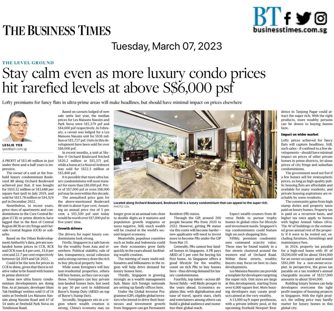 Stay calm even as more luxury condo prices hit rarefied levels at above S6000psf Stay calm even as more luxury condo prices hit rarefied levels at above S$6000psf